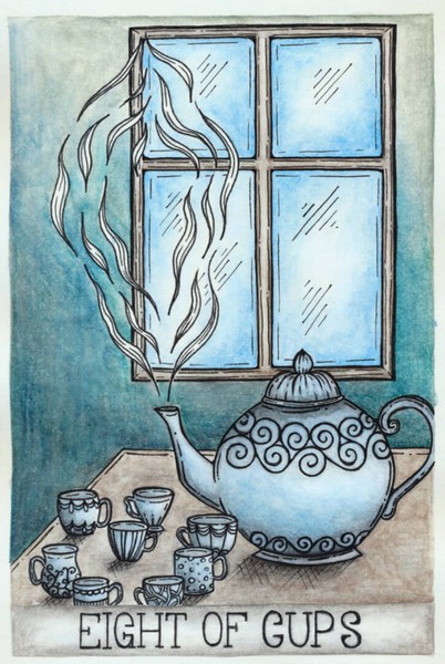 "Eight of Cups" Postcard