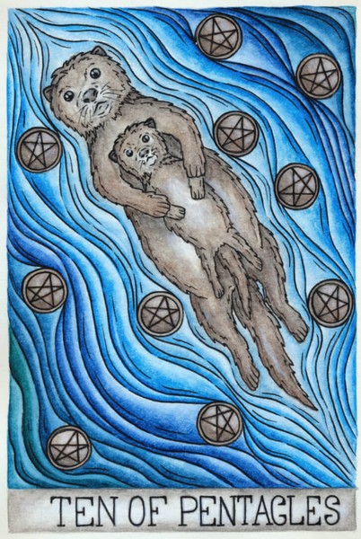 Postkarte Tarot "Ten of Pentacles" by Rhea Gubler kaufen