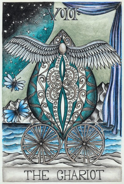 Postkarte Tarot "The Chariot" by Rhea Gubler kaufen